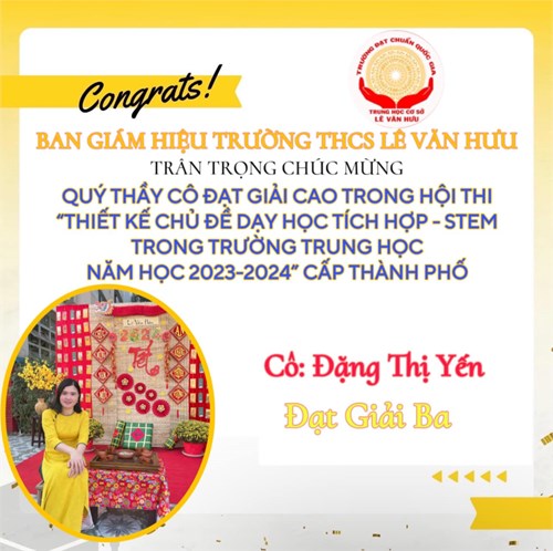 Kết quả hội thi Thiết kế chủ đề dạy học tích hợp - Stem trong trường trung học năm học 2023-2024