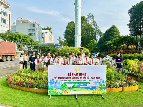 Trường THCS Lương Định Của đã tham gia Lễ phát động  TẾT TRỒNG CÂY ĐỜI ĐỜI NHỚ ƠN BÁC HỒ - NĂM 2024 