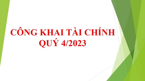Công khai tài chính quý 4/2023