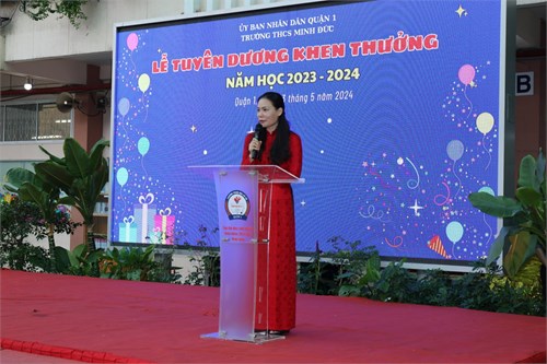 Lễ tuyên dương, khen thưởng giáo viên và học sinh trường THCS Minh Đức đạt thành tích cao trong năm học 2023-2034