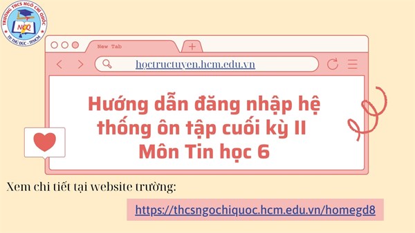 [Tin học 6] - Hướng dẫn đăng nhập hệ thống ôn tập cuối kỳ II