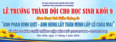 Liên đội trường thcs nguyễn an khương tổ chức lễ trưởng thành đội cho đội viên khối 9