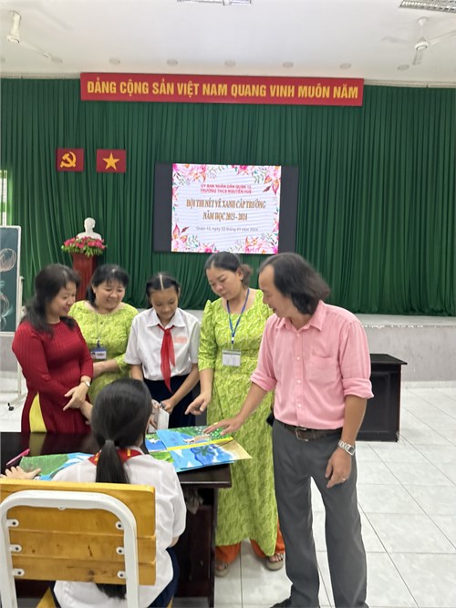 Sáng Ngày 23/1/24. Trường THCS Nguyễn Huệ Đã Tổ Chức Hội Thi Nét Vẽ Xanh Cấp Trường Năm Học 23-24