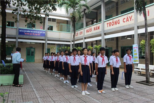 Liên Đội Trường THCS Nguyễn Huệ tổ chức vòng loại hội thi Nghi thức đội năm học 2024-2025.