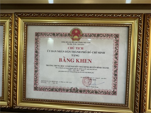 Bằng khen hoàn thành xuất sắc nhiệm vụ 2 năm liên tục 2016 - 2017, 2017 - 2018.