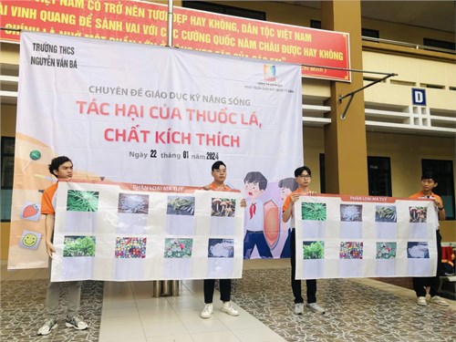 Liên Đội THCS Nguyễn Văn Bá đã phối hợp với Công ty kỹ năng sống GaiA tổ chức chương trình   Cùng em vững bước  với chủ đề “Tác hại của thuốc lá, chất kích thích”