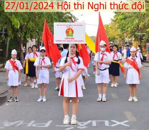 Tham gia Hội thi Nghi thức Đội cấp Quận, Năm học 2023 - 2024.
