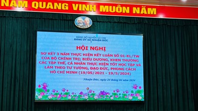 Hội nghị Sơ kết 3 năm thực hiện Kết luận 01-KL/TW do Đảng uỷ xã Nhuận Đức tổ chức