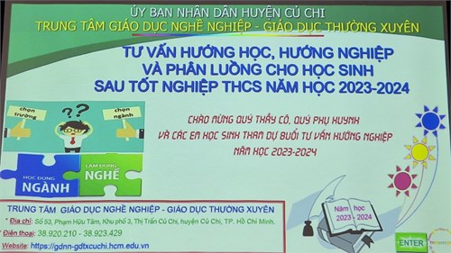 Tư vấn hướng học, hướng nghiệp và phân luồng cho học sinh sau tốt nghiệp năm học 2023-2024. Huyện Củ Chi