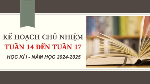 Kế hoạch chủ nhiệm từ tuần 14 đến tuần 17 - HK1, NH 2024-2025
