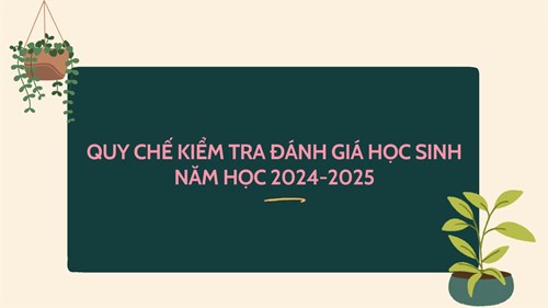 Quy chế kiểm tra, đánh giá học sinh Năm học 2024 - 2025.