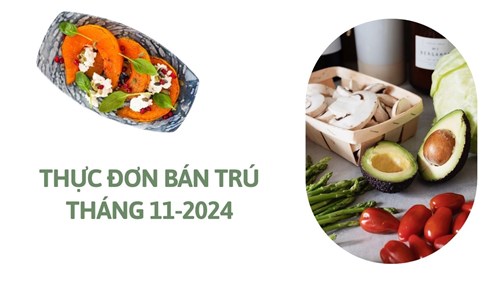 Thực đơn bán trú - Tháng 11/2024