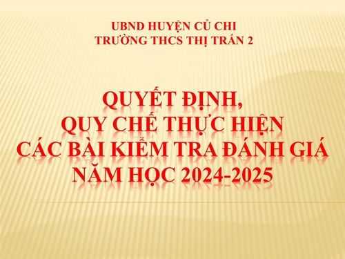 Quyết định, Quy chế thực hiện các bài kiểm tra, đánh giá năm học 2024-2025