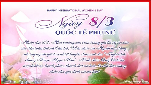 Sinh hoạt truyền thống chào mừng ngày quốc tế phụ nữ 8/3/2024