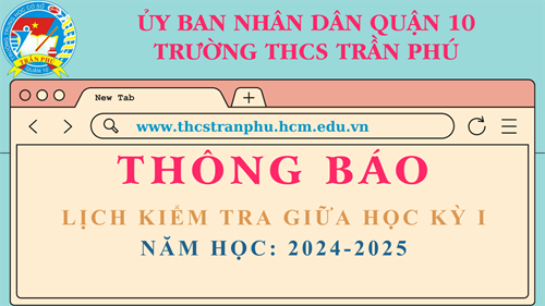 Thông báo Lịch Kiểm tra giữa HKI năm học 2024-2025