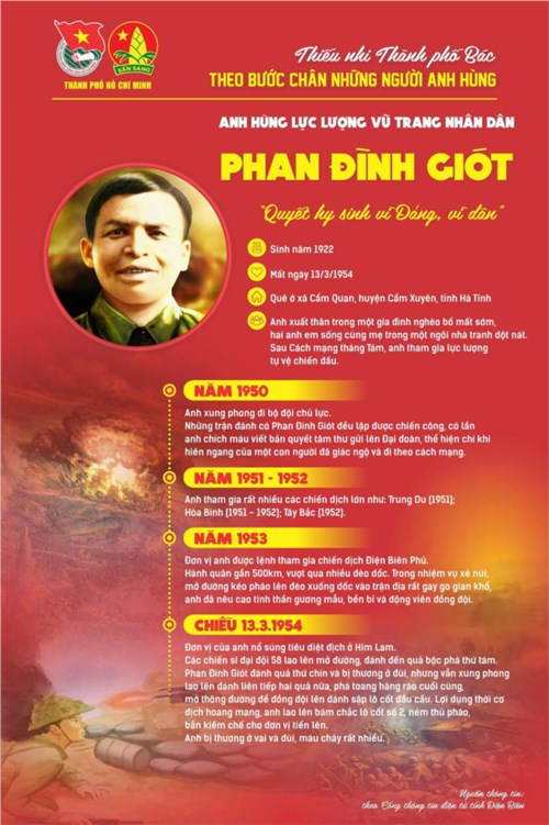 Sinh hoạt chủ điểm tháng 3  Anh Phan Đình Giót - anh hùng lấy thân mình lấp lỗ châu mai  