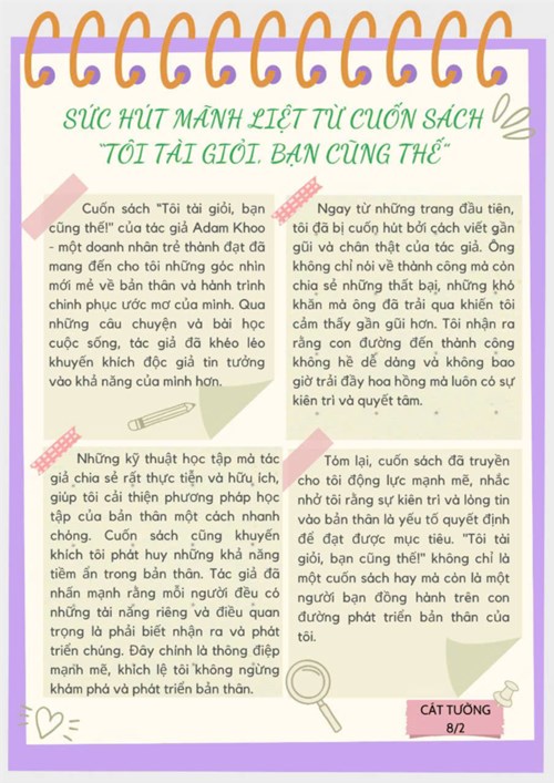 Giới thiệu về quyển sách  Tôi tài giỏi và bạn cũng thế  của một số em học sinh