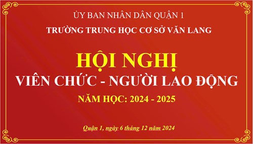 Hội nghị Viên chức, Người lao động trường THCS Văn Lang
