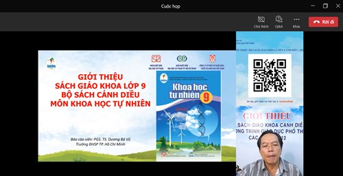 Tham dự buổi giới thiệu trực tuyến sách giáo khoa KHTN 9 bộ Cánh diều do SGD tổ chức ngày 16 tháng 3 năm 2024