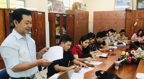 Tổ Toán- Tin học họp triển khai nhận xét, đánh giá và bình chọn SGK9!