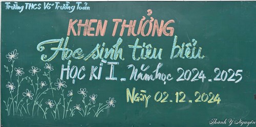 Khen thưởng học sinh tiêu biểu giữa kì 1 năm học 2024 - 2025