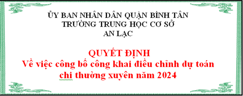 Về việc công bố công khai điều chỉnh dự toán chi thường xuyên năm 2024