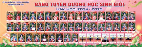 Bảng tuyên dương học sinh giỏi NH 2024 - 2025