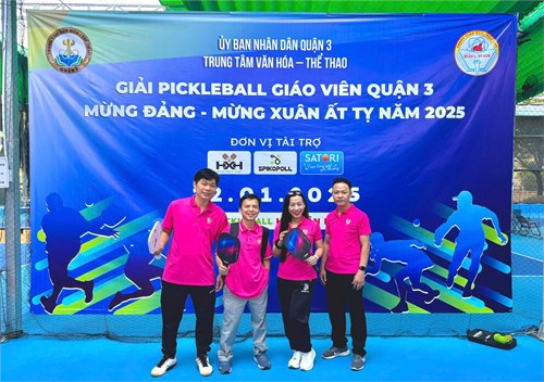 Công đoàn viên Trường THCS Bàn Cờ sôi nổi tham gia Giải Pickleball giáo viên Quận 3 Mừng Đảng - Mừng Xuân Ất Tỵ năm 2025