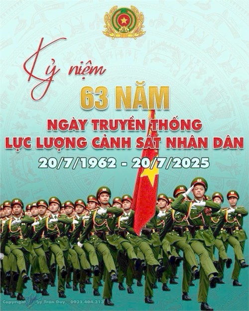 Chào mừng kỷ niệm 63 năm Ngày truyền thống lực lượng cảnh sát nhân dân (20/07/1962 - 20/07/2025)