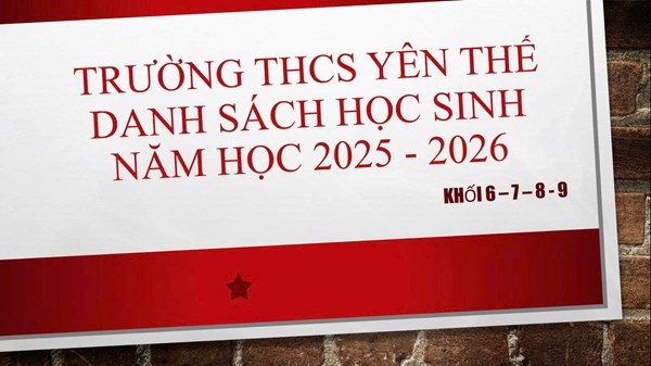 Danh sách học sinh năm học 2025 - 2026