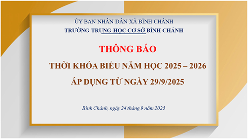 Thời khóa biểu năm học 2025 - 2026
