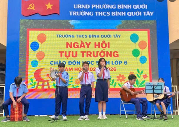 Ngày hội tựu trường của học sinh trường THCS Bình Quới Tây năm học 2025-2026.
