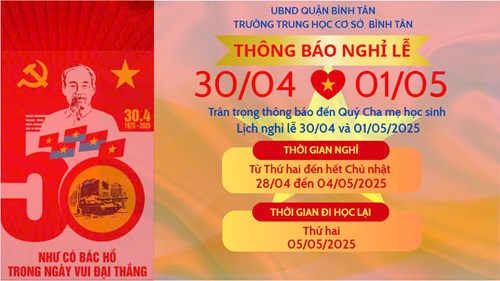 Thông báo nghỉ lễ 30/4-01/5