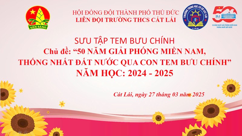 CUỘC THI SƯU TẬP VÀ TÌM HIỂU TEM BƯU CHÍNH 2025 
Chủ đề: “50 NĂM GIẢI PHÓNG MIỀN NAM, THỐNG NHẤT ĐẤT NƯỚC QUA CON TEM BƯU CHÍNH”