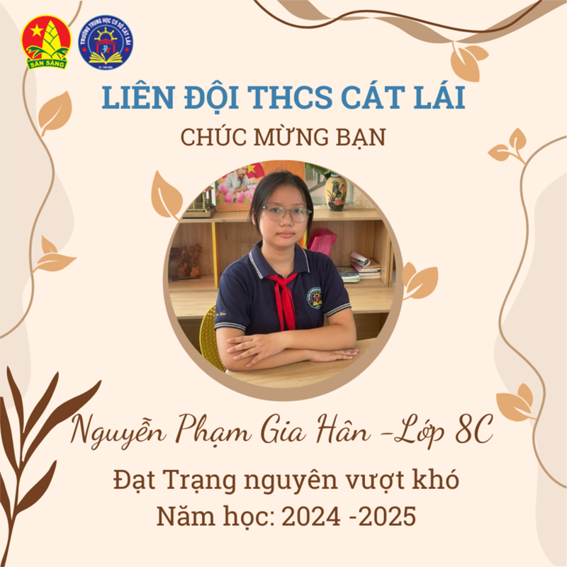 Vinh danh trạng nguyên vượt khó tại liên đội thcs cát lái