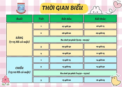 📢 Thông báo  Thời gian biểu  mới 📢