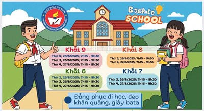 Lịch tập trung đầu năm của 4 khối năm học 2025-2026