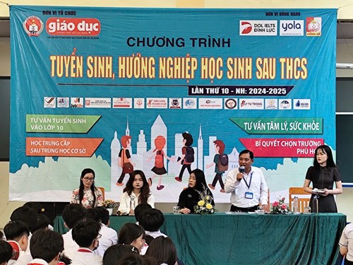 Sáng ngày 31/3/2025 tại trường THCS Đồng Khởi SỞ GIÁO DỤC TƯ VẤN TUYỂN SINH, HƯỚNG NGHIỆP VÀ ĐỊNH HƯỚNG PHÂN LUỒNG HỌC SINH SAU TRUNG HỌC CƠ SỞ