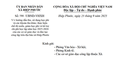 Hướng dẫn thu, sử dụng học phí và các khoản thu khác…