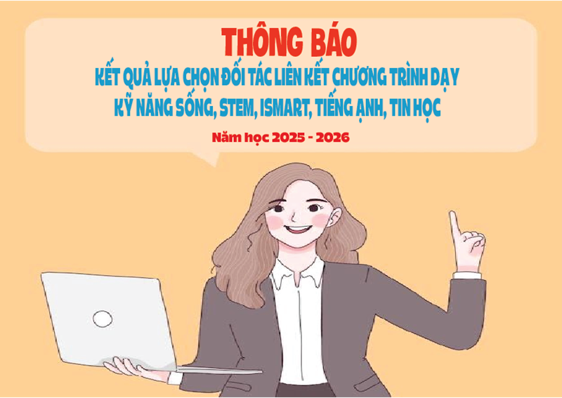 Thông báo kết quả lựa chọn đối tác liên kết năm học 2025.2026