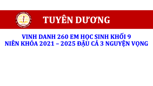 Vinh danh 260 em học sinh Khối 9 niên khóa 2021 - 2025 đậu cả 3 nguyện vọng