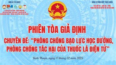 Phiên tòa giả định, chuyên đề:  Phòng chống bạo lực học đường, phòng chống tác hại của thuốc lá điện tử 