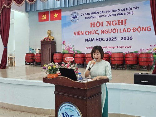 Ngày 01 tháng 11 năm 2025, Công đoàn Trường Trung học cơ sở Huỳnh Văn Nghệ tổ chức Hội nghị  Viên chức, Người lao động  năm học 2025 - 2026
