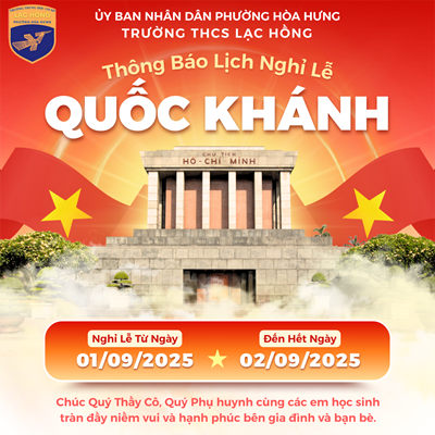 Thông báo nghỉ lễ kỷ niệm 80 năm ngày Quốc khánh nước CHXHCN Việt Nam (02/9/1945 - 02/9/2025)