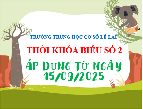 Thời khóa biểu số 2 - áp dụng từ 15/09/2025
