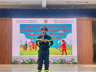 📢 tập huấn phòng cháy chữa cháy tại trường thcs lê minh xuân