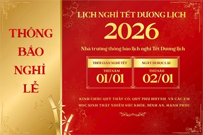 Thông báo về việc nghỉ tết dương lịch năm 2026
