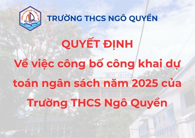 Quyết định về việc công bố công khai dự toán ngân sách năm 2025 của Trường THCS Ngô Quyền