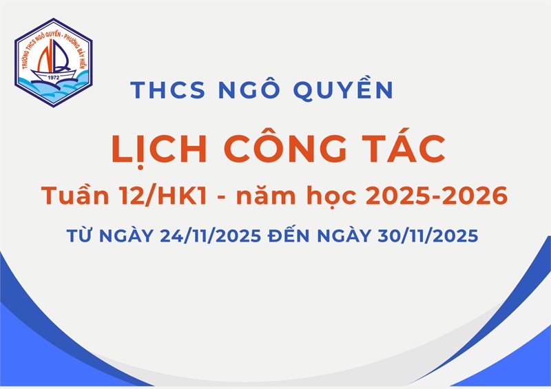 Lịch công tác Tuần 11/HK1 - năm học 2025-2026