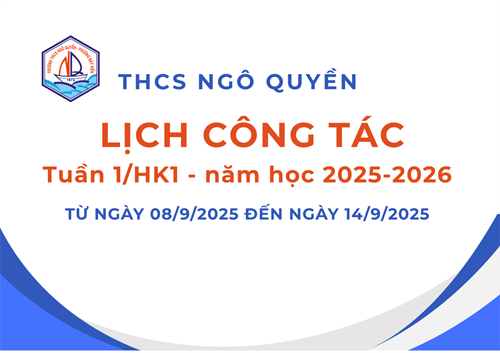 Lịch công tác Tuần 1/HK1 -  năm học 2025-2026